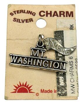 Vintage Sterling Silver Mt Washington New Hampshire Charm NOS Carded